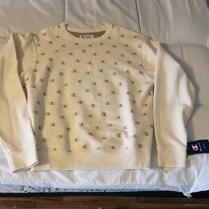 Champion Cream Logo Men's Sweater